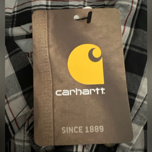 Carhartt Relaxed Fit Short Sleeve Plaid Button Down Shirt NWT - Picture 5 of 5